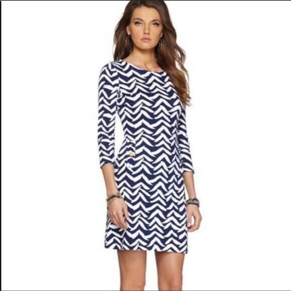 Lilly Pulitzer Navy and White Charlene Dress